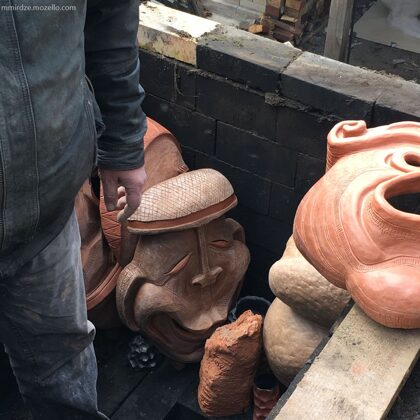 clay masks before black firing