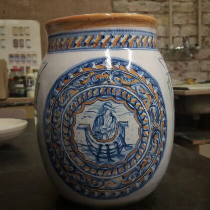 majolica techinque painted vase